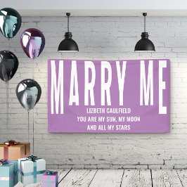 Lona Marry Me Propuesta Sun Moon Stars Lavender Banner