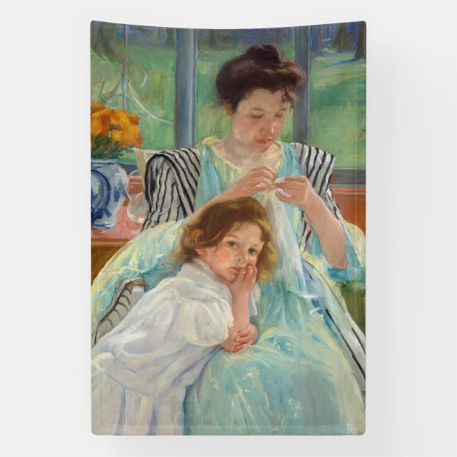 Lona Mary Cassatt - Joven Madre Cosiedo (Vertical)