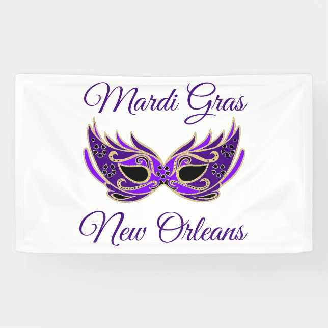 Lona Máscara de Mardi Gras Nueva Orleans (Horizontal)