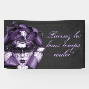 Lona Mascarada del Mardi Gras Morado
