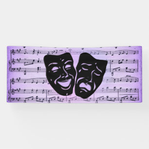 Lona Máscaras de teatro y música púrpura