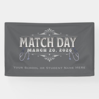 Lona Match Day 2026 Party Elegant Gray Stethoscope