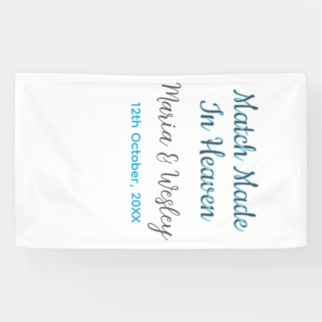 Lona Match made in heaven blue black couple name date (Horizontal)