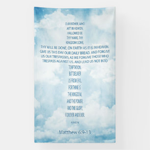 Lona Mateo 6:9–13 Texto de oración formando una cruz