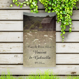 Lona Matrimonio en el campo de los graneros con el tiem