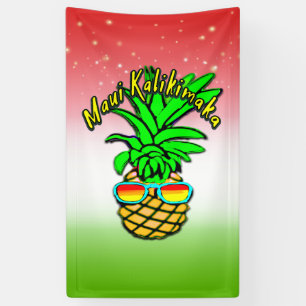 Lona Maui Kalikimaka Pun Navidades hawaianos piña