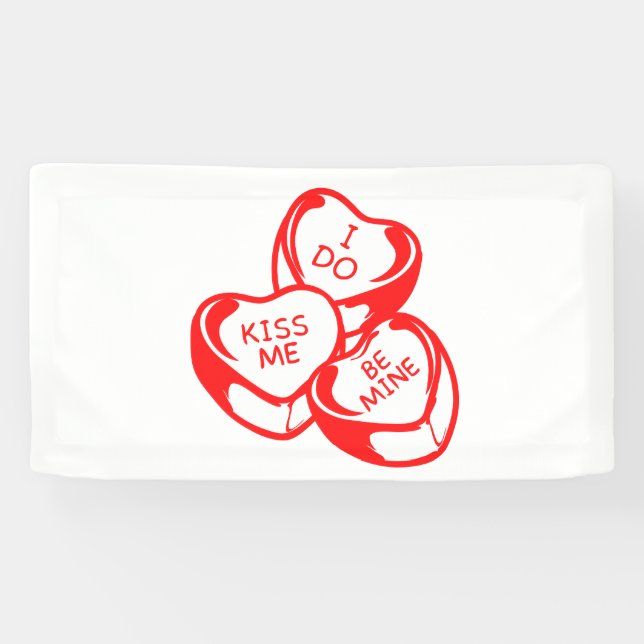 Lona Me beso Me eres mío Día de San Valentín 1.6x3 Vini (Horizontal)