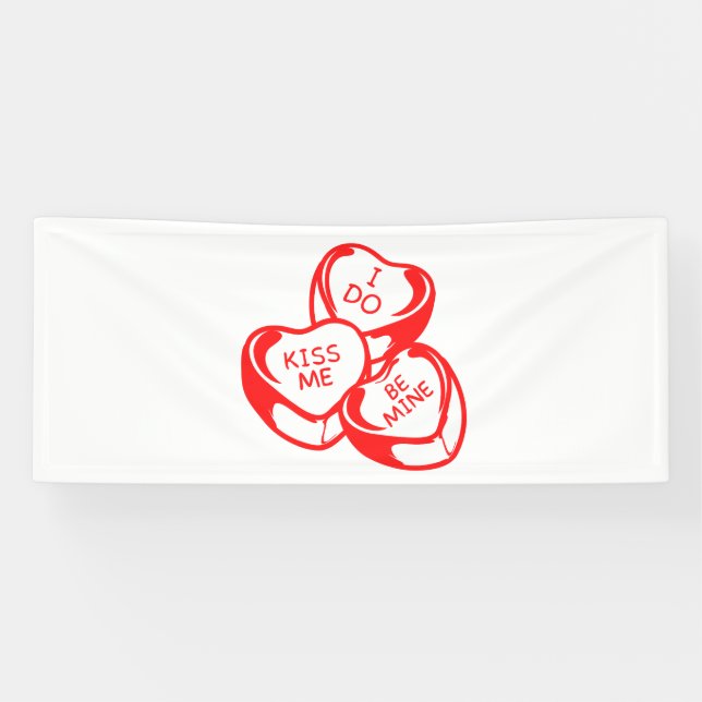 Lona Me beso soy mía Día de San Valentín 2.5x6 Vinilo (Horizontal)