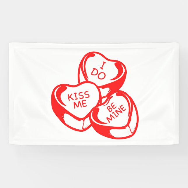Lona Me beso soy mía Día de San Valentín 3x5 Vinilo (Horizontal)