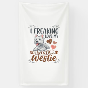 Lona Me encantan los corazones y patas de perro Westie_