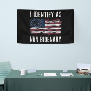 Lona Me identifico como bandera estadounidense patriota