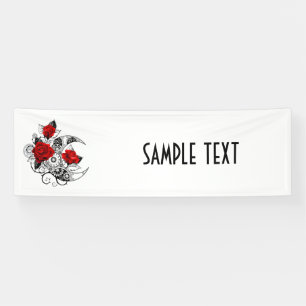 Lona Media luna mecánica con rosas rojas