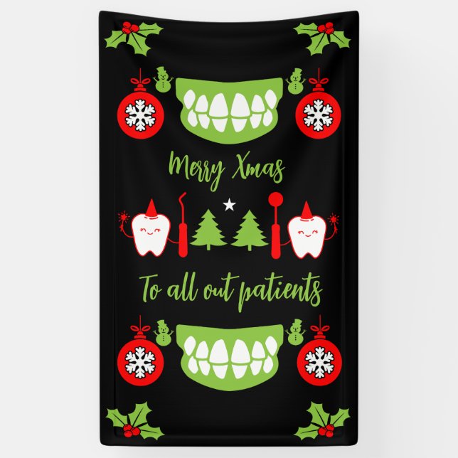 Lona Médica dental navidad (Vertical)