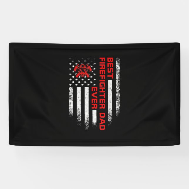 Lona Mejor bombero de la bandera estadounidense de los  (Horizontal)