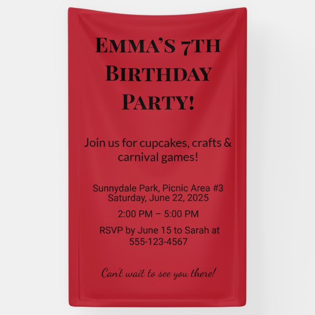 Lona Mejor nombre y edad personalizados | Fiesta infant (Vertical)