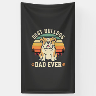 Lona Mejor papá Bulldog Retro Vector