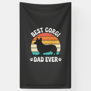 Lona Mejor papá Corgi Retro Perro