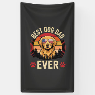 Lona Mejor papá de perro Retro Golden Retriever
