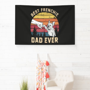 Lona Mejor Papá Frenchie Retro de Todos los Tiempos