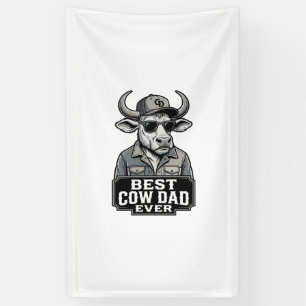 Lona Mejor papá vaca de todos los tiempos Diseño de gra