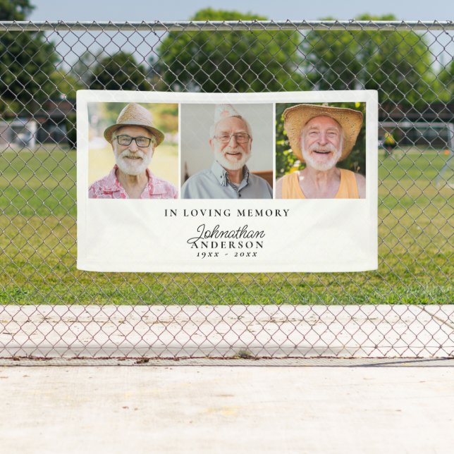 Lona Memoria amorosa Funeral moderno de 3 fotos (In situ)