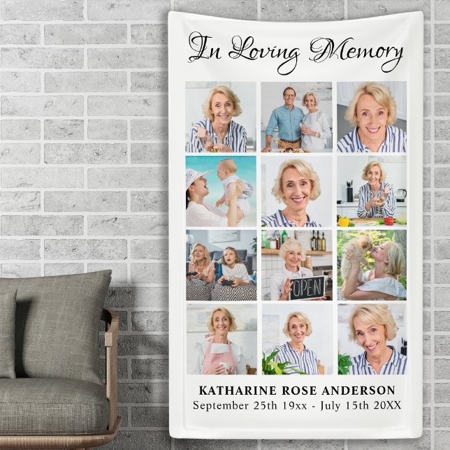 Lona Memorial de 12 imágenes personalizado del funeral (Subido por el creador)