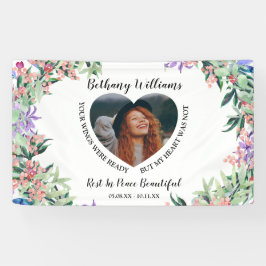 Lona Memorial de Foto Corazón Personalizado Moderno