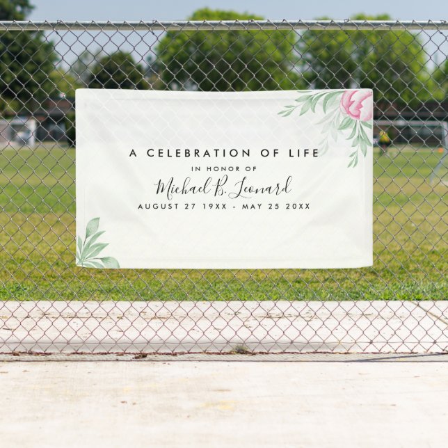 Lona Memorial del funeral de Boho Watercolor Eucalyptus (In situ)