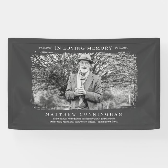 Lona Memorial en memoria de amor moderno simple foto (Horizontal)