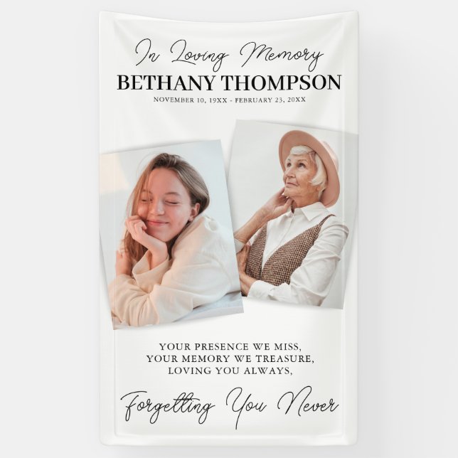 Lona Memorial fotográfico de la celebración del funeral (Vertical)