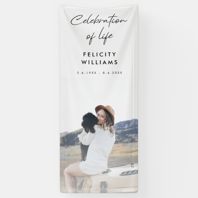 Lona Memorial funerario | Celebración informal de la vi (Vertical)