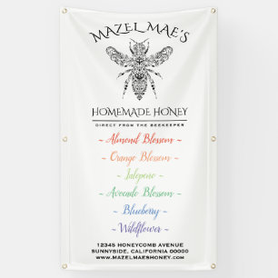 Lona Menú Apiary Honey Flavors personalizado