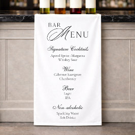 Lona Menú de Bar de Boda | Letrero Moderno en Negro y B