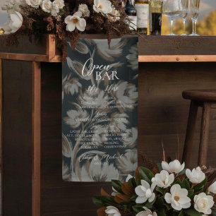 Lona Menú de Bar Floral Rústico Decoración de Boda Rece
