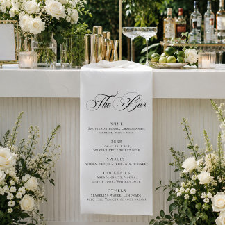 Lona Menú de barra de bodas de marfil clásico Decoració