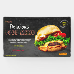 Lona Menú de comida rápida hamburguesa barbacoa Hamburg