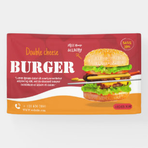 Lona Menú de comida rápida hamburguesa barbacoa Hamburg