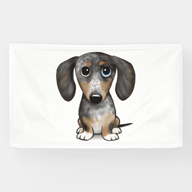 Lona Merle Dapple Dachshund Cute Wiener Dog (Horizontal)