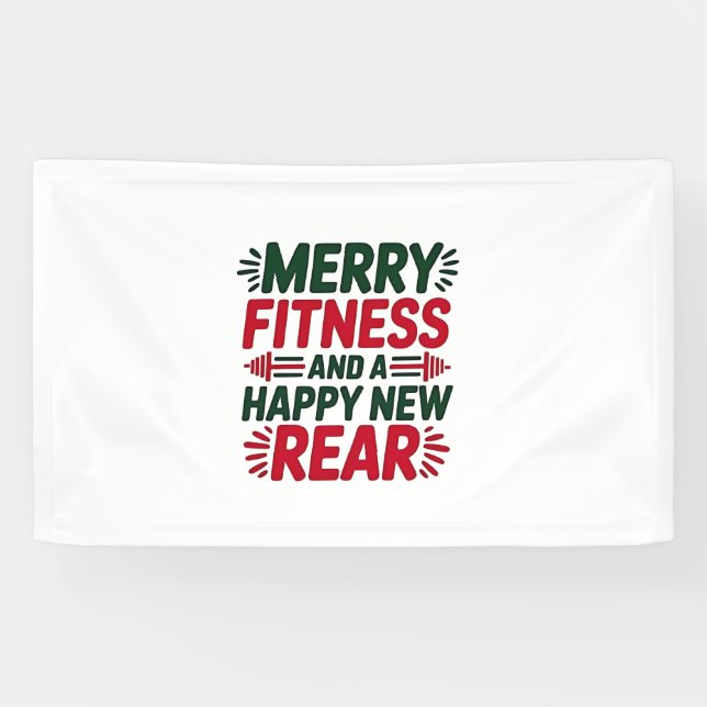 Lona Merry Fitness y nuevos Navidades de fitness poster (Horizontal)