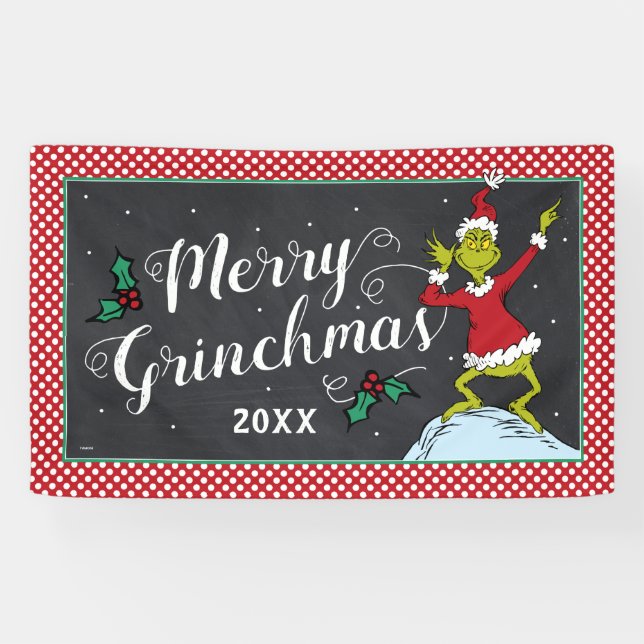 Lona Merry Grinchmas | Fiesta de Grinch (Horizontal)