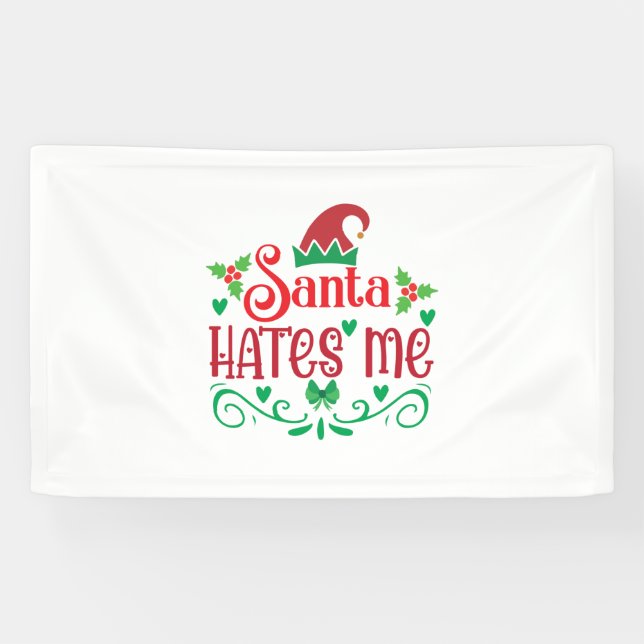 Lona Merry Xmas Santa me odia (Horizontal)