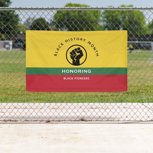 Lona Mes de la Historia Negra Texto Curvo Afroamericano (In situ)