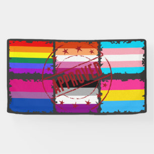 Lona Mes del orgullo LGBTQ tira banderas