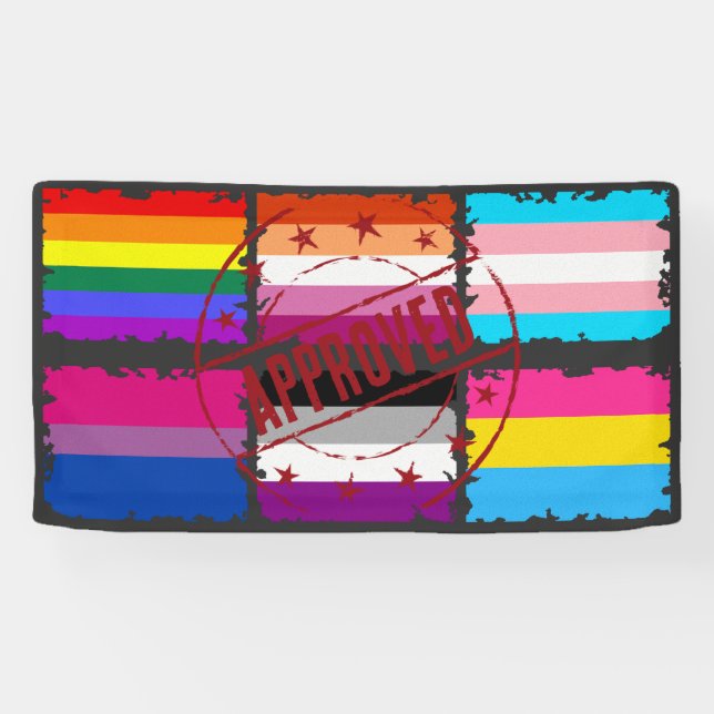 Lona Mes del orgullo LGBTQ tira banderas (Horizontal)