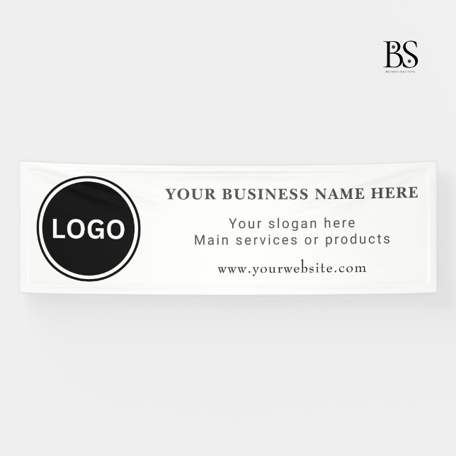 Lona Mezcla de logotipo de negocios simple (Simple Business Logo Classic Editable Banner)