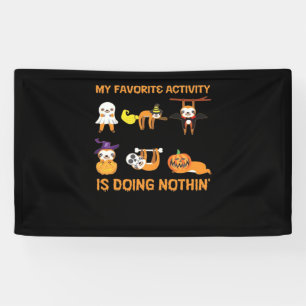 Lona Mi actividad favorita es no hacer nada Retro Sloth
