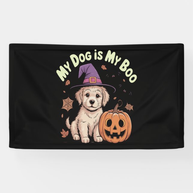 Lona Mi perro es mi Boo Halloween (Horizontal)