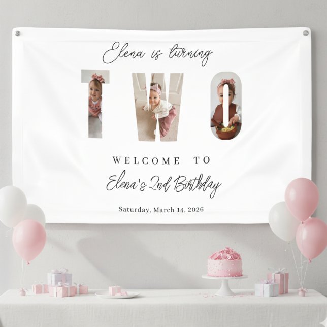 Lona Milestone Birthday Photo Typography Banner (Subido por el creador)