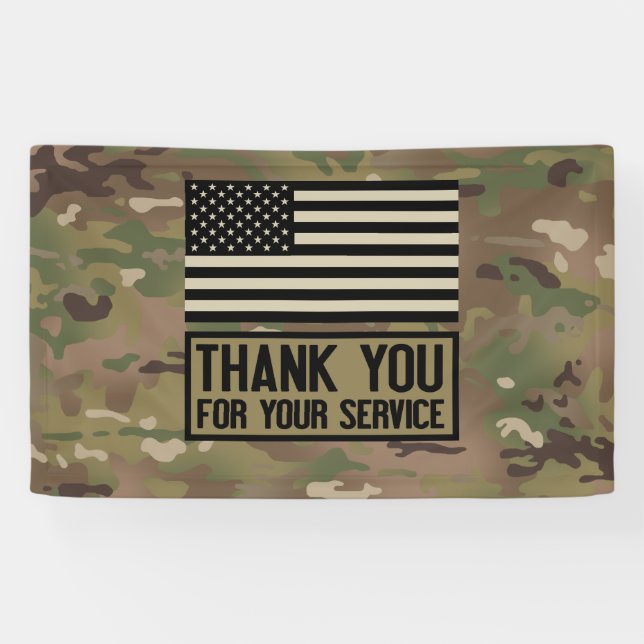Lona Militar - gracias por su servicio (Horizontal)
