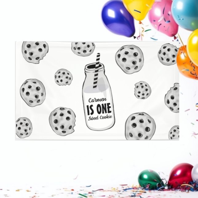 Lona Milk and Cookies Sweet One Birthday Banner (Subido por el creador)